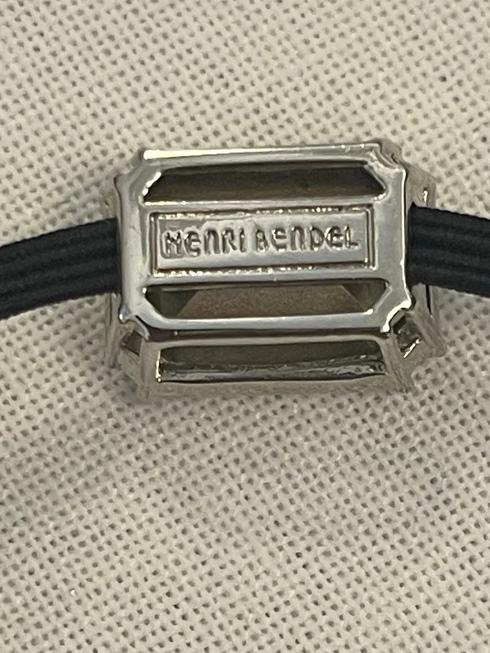 henri bendel Black Elastic Hair Tie with Clear Crystal Accent NEO